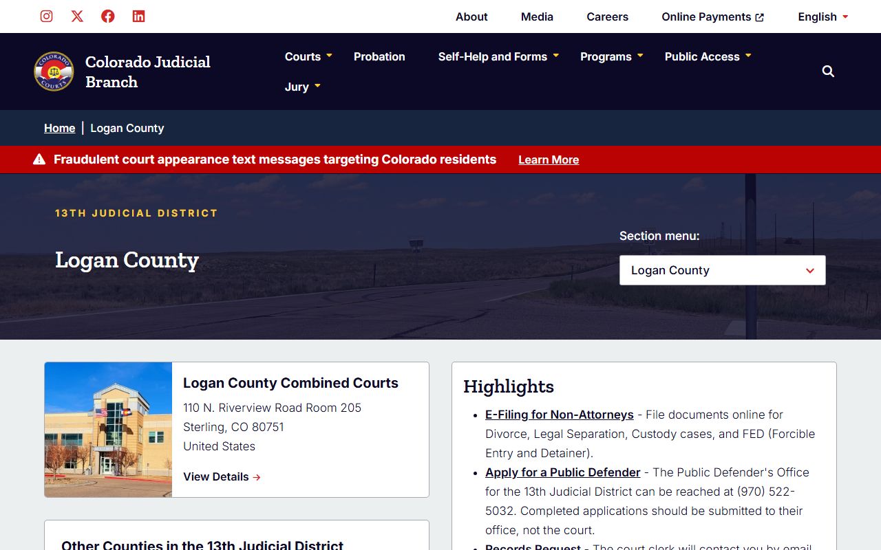 Logan County court records after jail arrest court page